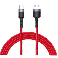 Tellur кабел за данни, USB-А - USB-C, 1 м, червен