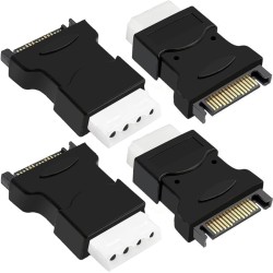 Адаптер 15-пинов SATA мъжки към Molex 4-пинов IDE, LP4 женски за захранващ кабел за твърд диск (HDD), 4 броя