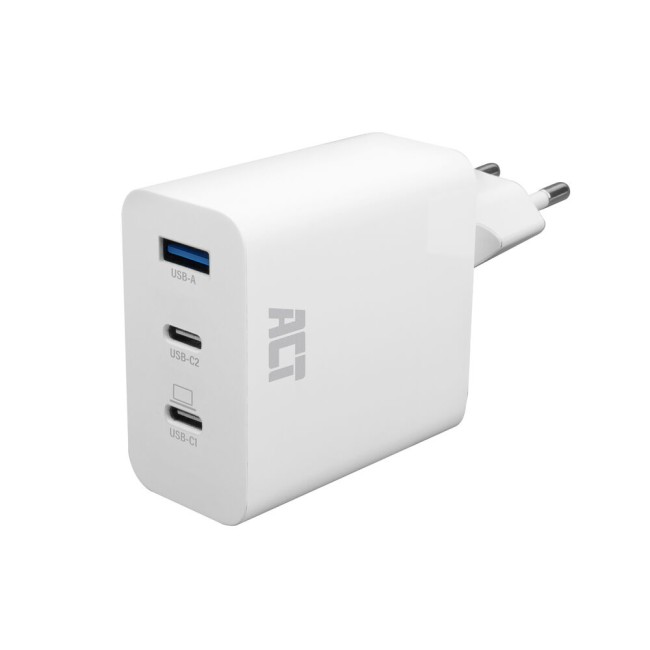 ACT AC2170 зарядно с Power Delivery PPS, GaNFast, QuickCharge – 3 порта, USB-C/USB-A, 65W ACT AC2170 зарядно с Power Delivery PPS, GaNFast, QuickCharge – 3 порта, USB-C/USB-A, 65W