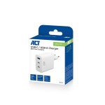 ACT AC2170 зарядно с Power Delivery PPS, GaNFast, QuickCharge – 3 порта, USB-C/USB-A, 65W ACT AC2170 зарядно с Power Delivery PPS, GaNFast, QuickCharge – 3 порта, USB-C/USB-A, 65W