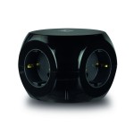 ACT разклонител куб с 3 гнезда, 3 x USB-A, черен, 1.5 м, с ключ