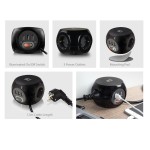 ACT разклонител куб с 3 гнезда, 3 x USB-A, черен, 1.5 м, с ключ