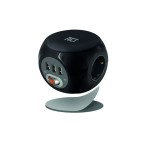 ACT разклонител куб с 3 гнезда, 3 x USB-A, черен, 1.5 м, с ключ