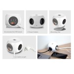ACT разклонител куб с 3 гнезда, 3 x USB-A, бял, 1.5м, с ключ