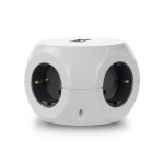 ACT разклонител куб с 3 гнезда, 3 x USB-A, бял, 3.0 м, с ключ