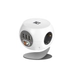 ACT разклонител куб с 3 гнезда, 3 x USB-A, бял, 3.0 м, с ключ