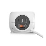 ACT разклонител куб с 3 гнезда, 3 x USB-A, бял, 3.0 м, с ключ