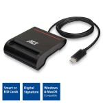 ACT AC6020 USB-C четец за смарт карти и eID карти ACT AC6020 USB-C четец за смарт карти и eID карти