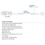 ACT удължител, комплект предавателен модул + приемник + захранващ адаптер, USB 2.0, UTP до 50 метра, 480 Mbps