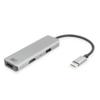 ACT AC7013 USB-C хъб 2x HDMI + 1x USB-A Multiport адаптер, 4K, MST, 12 см