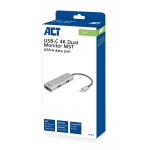 ACT AC7013 HUB USB-C 2x HDMI + 1x USB-A Multiport адаптер, 4K, MST, 12 см
