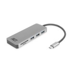ACT AC7050 USB-C хъб 3.0, 3× USB-A, четец за карти, PD pass-through, алуминиев корпус ACT AC7050 USB-C хъб 3.0, 3× USB-A, четец за карти, PD pass-through, алуминиев корпус