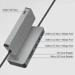 ACT AC7050 USB-C хъб 3.0, 3× USB-A, четец за карти, PD pass-through, алуминиев корпус ACT AC7050 USB-C хъб 3.0, 3× USB-A, четец за карти, PD pass-through, алуминиев корпус