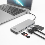 ACT AC7050 USB-C хъб 3.0, 3× USB-A, четец за карти, PD pass-through, алуминиев корпус ACT AC7050 USB-C хъб 3.0, 3× USB-A, четец за карти, PD pass-through, алуминиев корпус