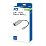 ACT AC7080 USB-C към Gigabit Ethernet адаптер, USB 3.2 Gen1, RJ45, 0.15 m, алуминиев корпус ACT AC7080 USB-C към Gigabit Ethernet адаптер, USB 3.2 Gen1, RJ45, 0.15 m, алуминиев корпус