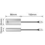 ACT AC7080 USB-C към Gigabit Ethernet адаптер, USB 3.2 Gen1, RJ45, 0.15 m, алуминиев корпус ACT AC7080 USB-C към Gigabit Ethernet адаптер, USB 3.2 Gen1, RJ45, 0.15 m, алуминиев корпус