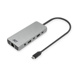 ACT USB-C-HDMI докинг станция, 4K / 8K 30Hz, 2.5G LAN,10G, USB-C/A 