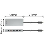 ACT USB-C-HDMI докинг станция, 4K / 8K 30Hz, 2.5G LAN,10G, USB-C/A 