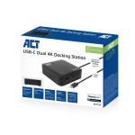 ACT AC7150 универсална USB-C докинг станция с DisplayLink, поддръжка на 2× 4K HDMI/DisplayPort монитора и 85W Power Delivery ACT AC7150 универсална USB-C докинг станция с DisplayLink, поддръжка на 2× 4K HDMI/DisplayPort монитора и 85W Power Delivery