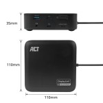 ACT AC7150 универсална USB-C докинг станция с DisplayLink, поддръжка на 2× 4K HDMI/DisplayPort монитора и 85W Power Delivery ACT AC7150 универсална USB-C докинг станция с DisplayLink, поддръжка на 2× 4K HDMI/DisplayPort монитора и 85W Power Delivery