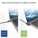 USB-C кабел ACT USB 3.2 Gen 2 (10Gbps, 60W, 4K@30Hz) – прав към ъглов (ляв/десен), 1 м