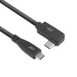 USB-C кабел ACT USB 3.2 Gen 2 (10Gbps, 60W, 4K@30Hz) – прав към ъглов (ляв/десен), 2 м