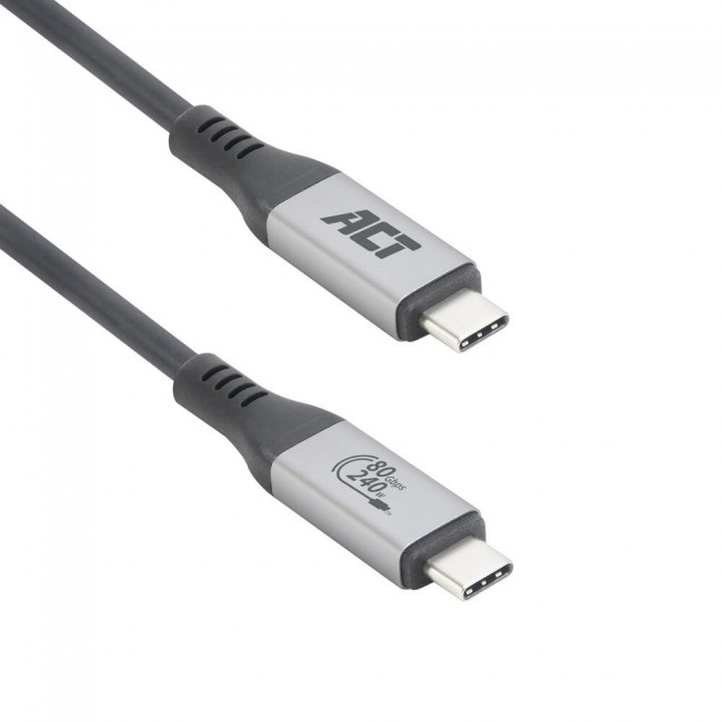 ACT AC7452 USB4 80Gbps Thunderbolt 5 USB-C към USB-C кабел 240W, 1.5 м ACT AC7452 USB4 80Gbps Thunderbolt 5 USB-C към USB-C кабел 240W, 1.5 м