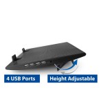 ACT охлаждаща поставка за лаптоп с вентилатори, USB хъб с 4 порта и регулируема височина