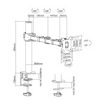 ACT Office Solid Pro настолна стойка за 1 монитор от 10" до 32" 