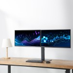 ACT Office настолна стойка с газова пружина и хоризонтална греда за 2 монитора до 27”