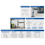 ACT Office ергономична настолна стойка с 3 въртящи точки за 1 монитор до 32”, сребриста