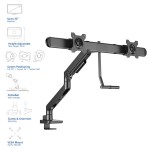 ACT Office Premium стойка за два монитора до 32” с напречна рамка и газов амортисьор ACT Office Premium стойка за два монитора до 32” с напречна рамка и газов амортисьор