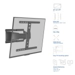ACT AC8357 ултратънка Full Motion стойка за телевизор 43"–90", VESA, до 50 кг