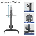 ACT мобилна работна станция с поставка за монитор, компютър, клавиатура и мишка