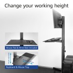 ACT мобилна работна станция с поставка за монитор, компютър, клавиатура и мишка