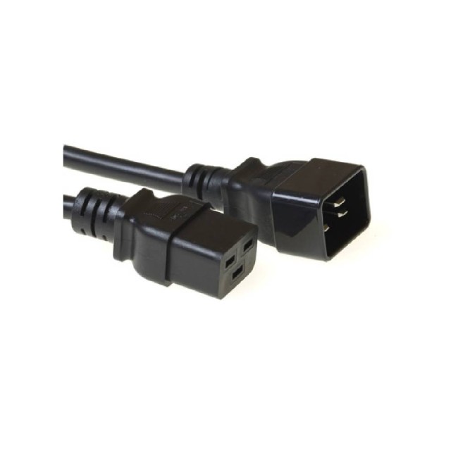 ACT Powercord C19 – C20 захранващ кабел, черен, 3 м