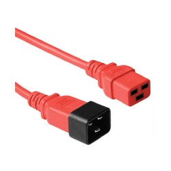 ACT Powercord C19 – C20 захранващ кабел, червен, 1.8 m