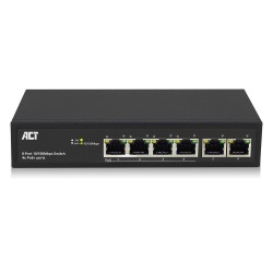 ACT AC4430 6-портов мрежов PoE+ суич, 10/100Mbps, 4x PoE+