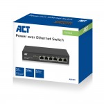 ACT AC4430 6-портов мрежов PoE+ суич, 10/100Mbps, 4x PoE+