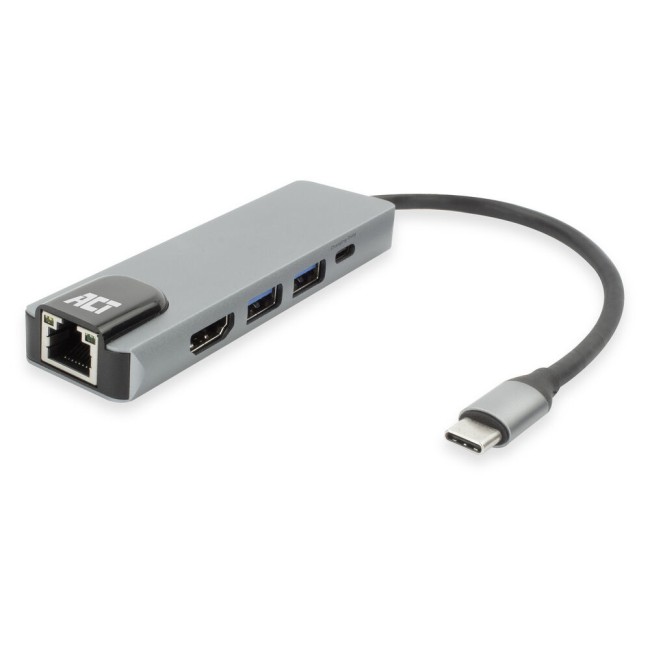 ACT AC7091 USB-C докинг станция с HDMI 4K@60Hz, Gigabit Ethernet, 2x USB-A и USB-C Power Delivery 100W ACT AC7091 USB-C докинг станция с HDMI 4K@60Hz, Gigabit Ethernet, 2x USB-A и USB-C Power Delivery 100W