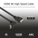ACT AK3678 HDMI 2.0 кабел HDMI A към HDMI A с ъглов конектор, 2 м, 4K 60Hz, 18 Gb/s, черен ACT AK3678 HDMI 2.0 кабел HDMI A към HDMI A с ъглов конектор, 2 м, 4K 60Hz, 18 Gb/s, черен