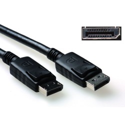 ACT AK3980 DisplayPort кабел, 2 м, 4K UHD 60Hz, Pin 20 свързан, черен