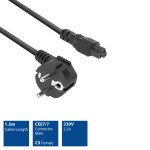 ACT AK5408 захранващ кабел Schuko CEE 7/7 към IEC 60320 C5, 1.5 m, черен ACT AK5408 захранващ кабел Schuko CEE 7/7 към IEC 60320 C5, 1.5 m, черен