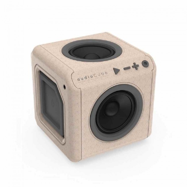 Allocacoc AudioCube колонка, 30W, Bluetooth, AUX 3.5 мм, 360 sound, бежова