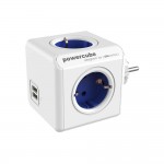 Allocacoc PowerCube Original 1202BL разклонител, 4 гнезда, USB, син (8718444082163)