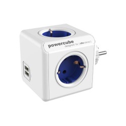 Allocacoc PowerCube Original 1202BL разклонител, 4 гнезда, USB, син (8718444082163)