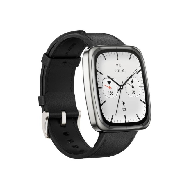 Amazfit Active 2 Square NFC смарт часовник с кожена каишка, черен Amazfit Active 2 Square NFC смарт часовник с кожена каишка, черен