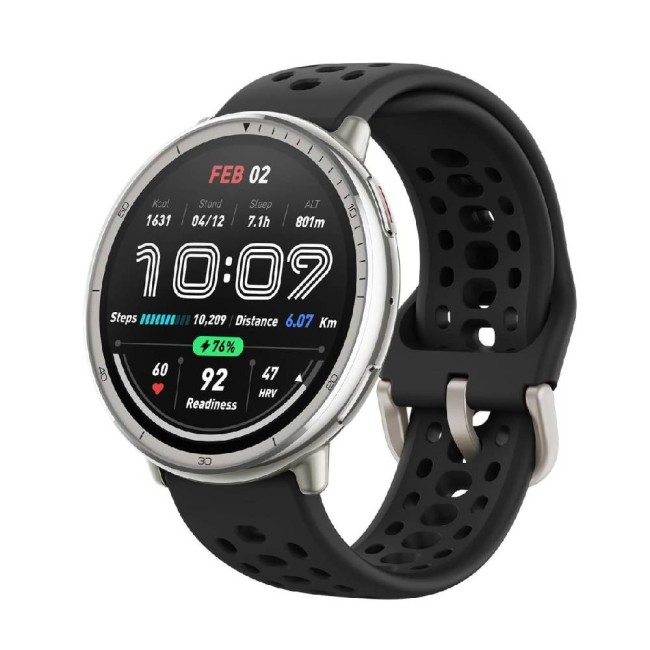 Amazfit Active 2 смартчасовник, силиконова каишка, черен