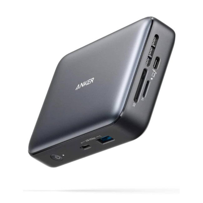 Anker PowerExpand 7 в 1 Thunderbolt 3 мини докинг станция за USB-C лаптоп, thunderbolt 3 USB-C, USB-C, USB-A, HDMI, Ethernet, SD, microSD, 4K, 45W