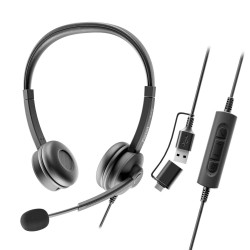 Axtel FLOW UC стерео жични слушалки USB-A/C